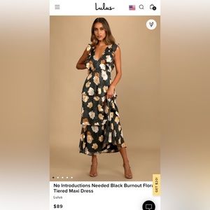 Lulu’s Black Floral Tiered Maxi Dress